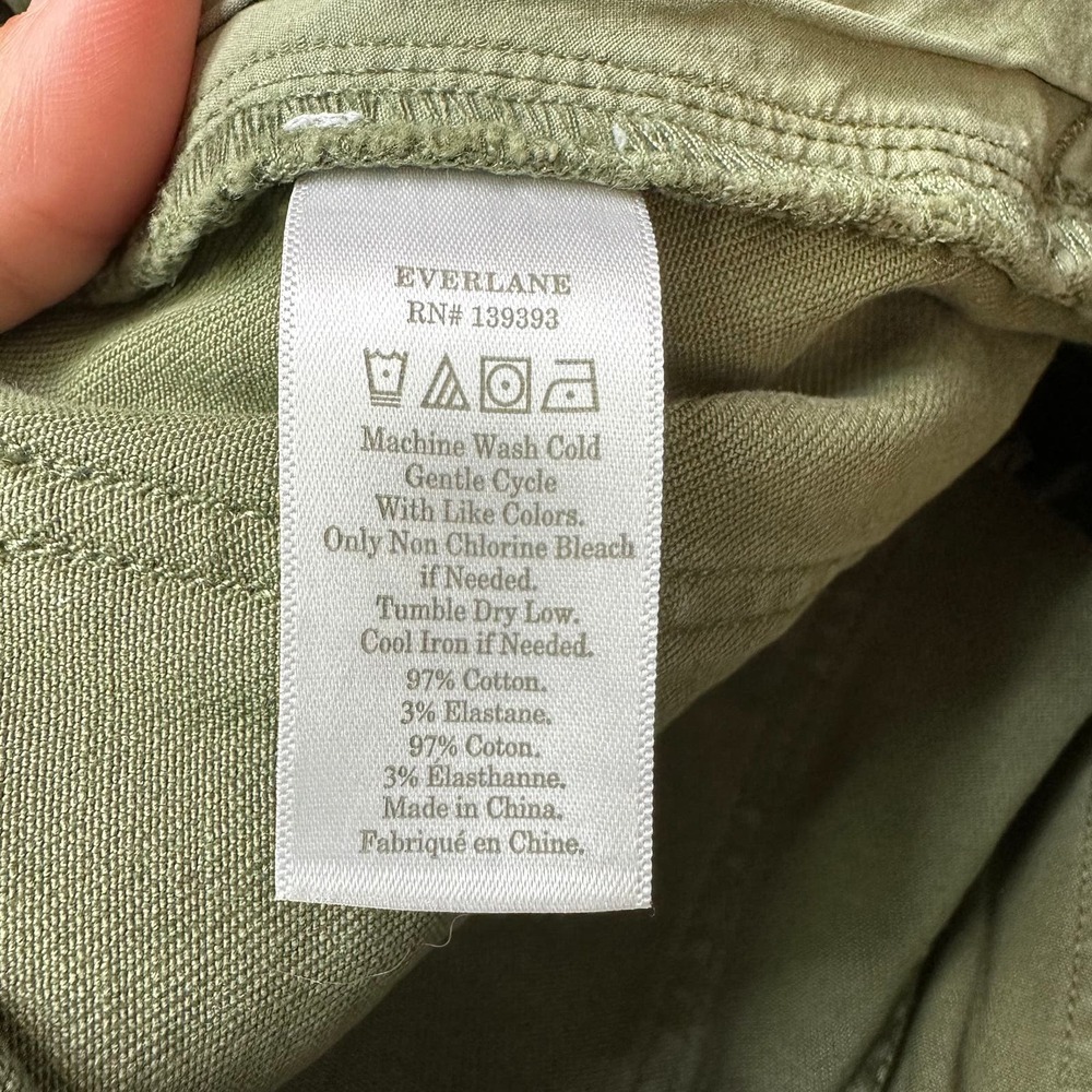 Everlane Olive High-Rise Cotton Shorts - Picture 8 of 9